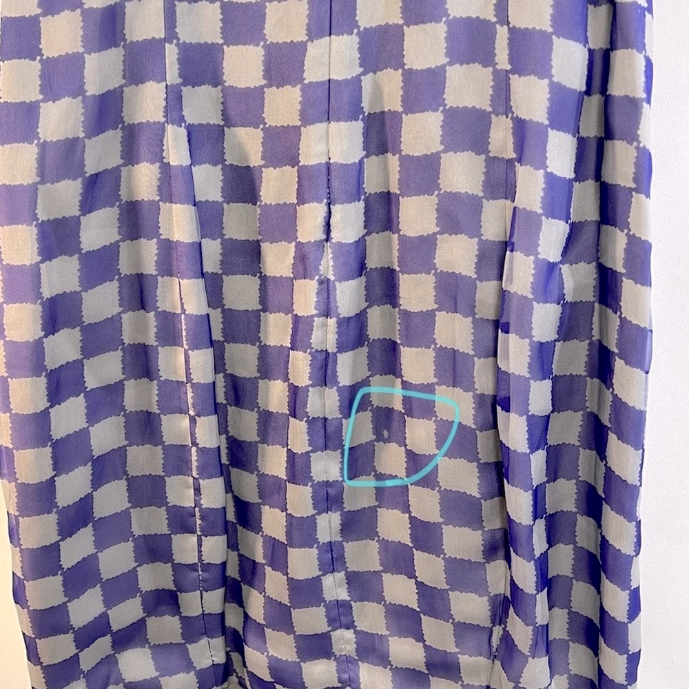 GIORGIO ARMANI Pure Silk Purple & Light Gray Check Cocktail Slip Dress SZ 8 - Picture 13 of 16